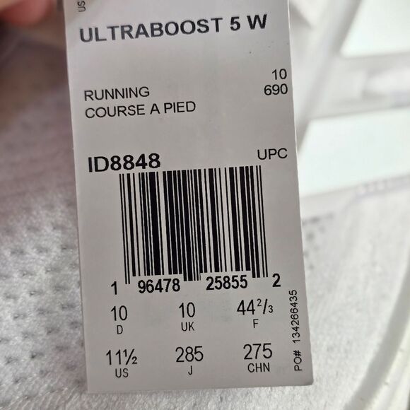 Adidas Ultraboost 5 Triple White Running Shoes Light Boost Women's 11.5 ID8848 - Picture 14 of 15